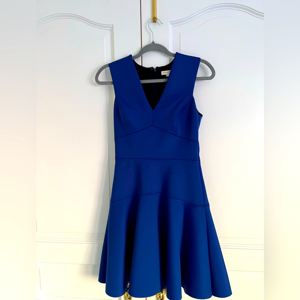 Royal blue, regal Rebecca Taylor fit and flare style dress